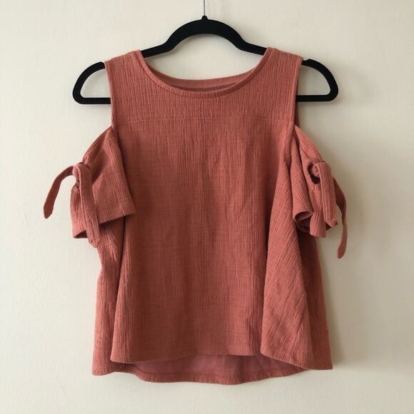 Madewell Skylark Pink Cold-Shoulder Blouse - Picture 2 of 5